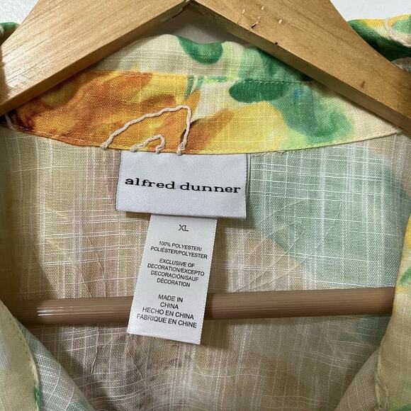 Alfred Dunner Floral Embroidered 3/4 Sleeve Button Down Top Size XL Artsy NWT - Picture 7 of 9